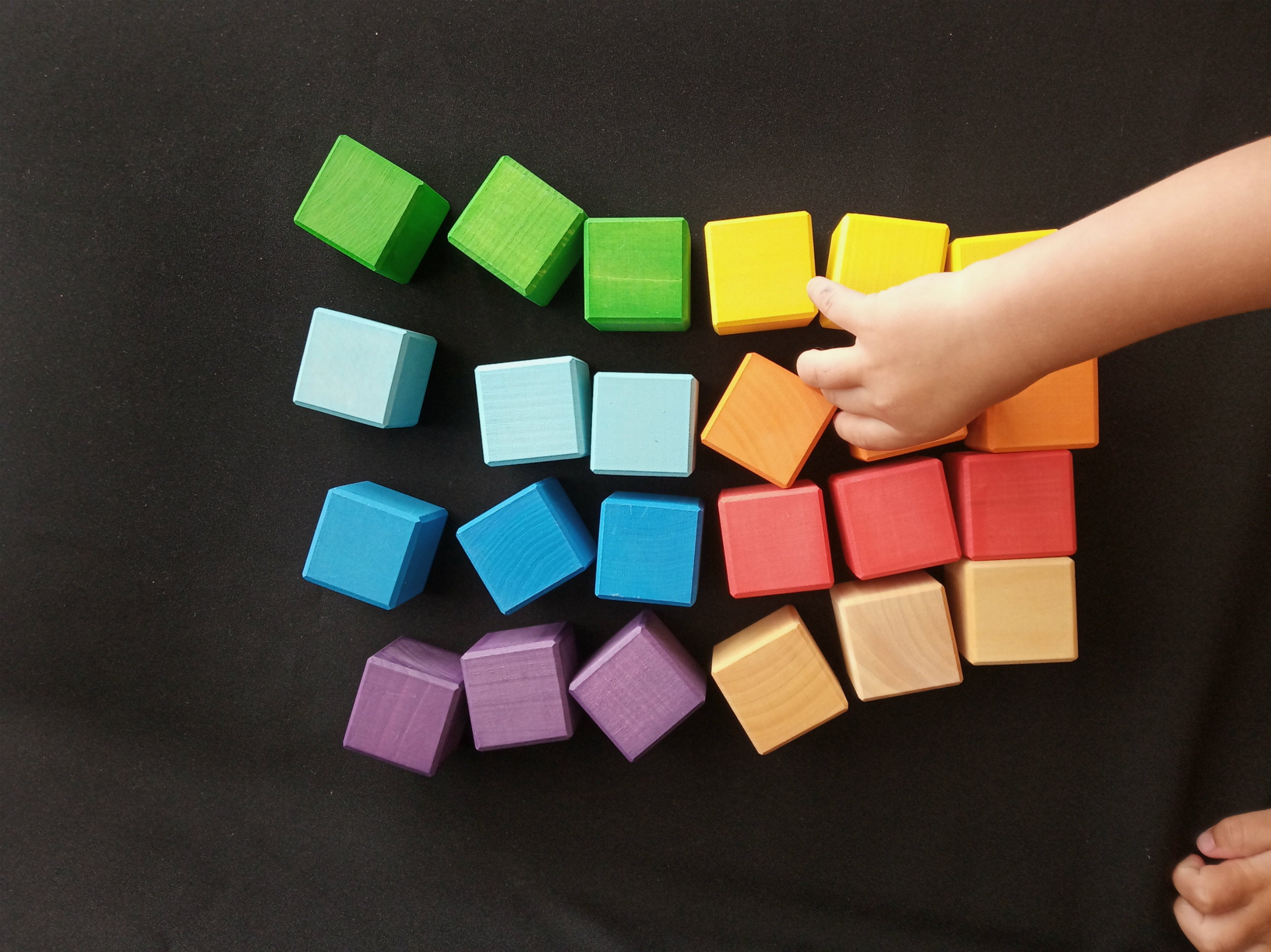 Wooden Rainbow Blocks for toddler BIG set of 24 pcs. Baby Etsy