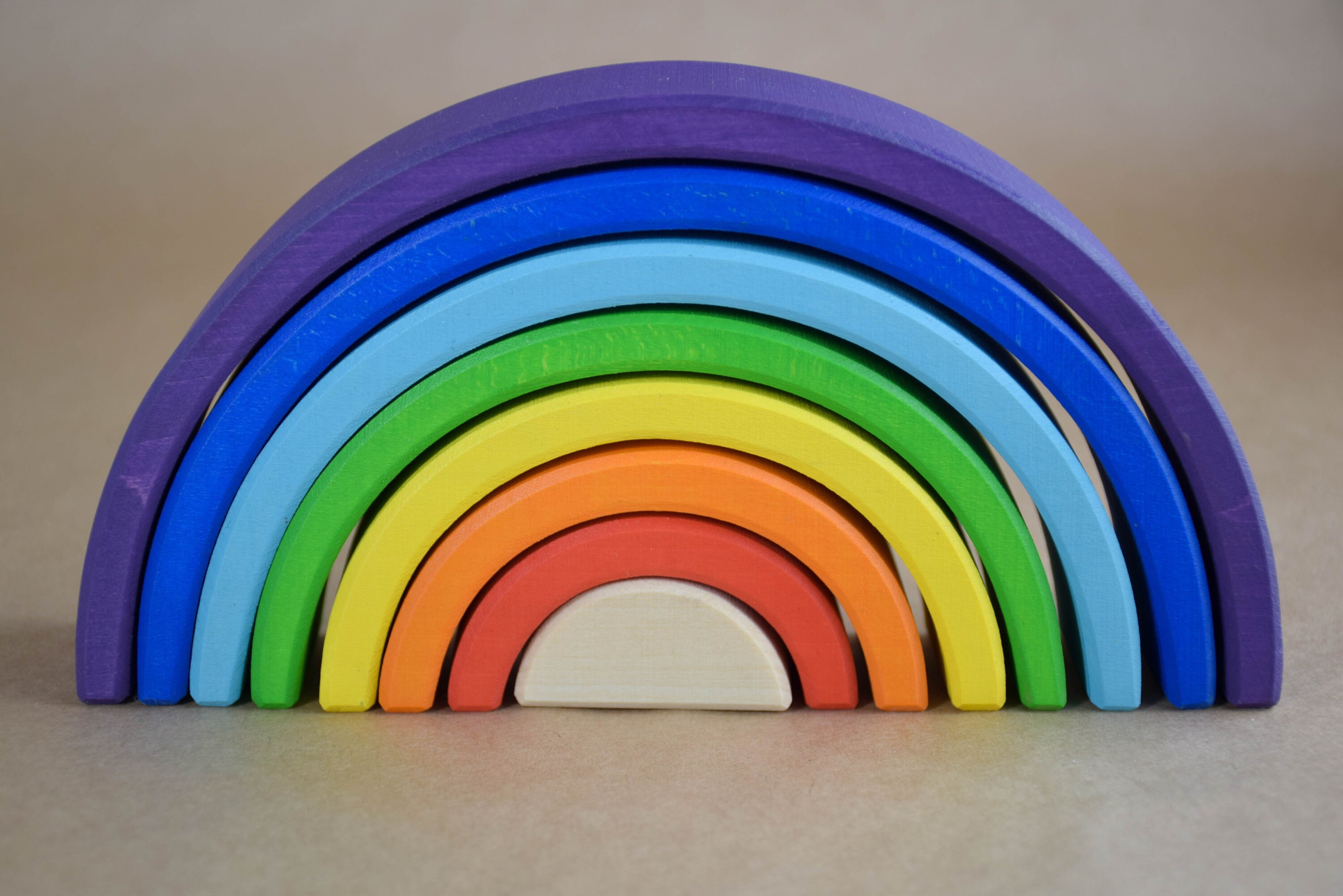Wooden Rainbow Stacking Toy Montessori Rainbow Stacker Etsy
