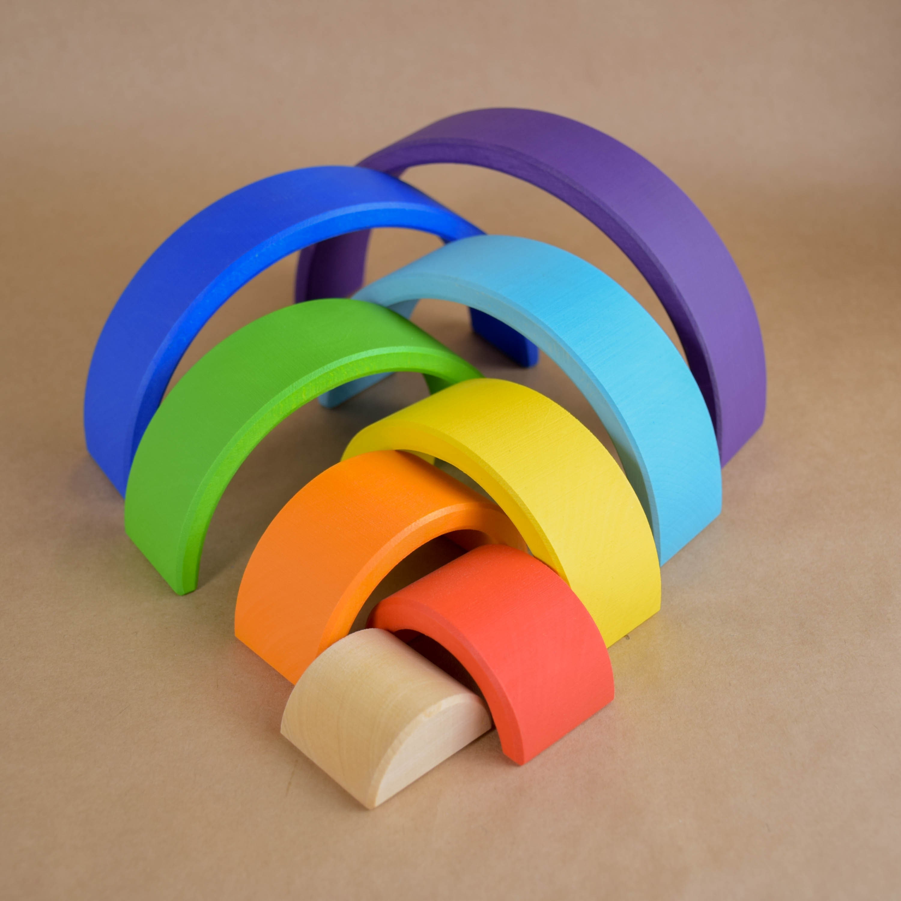 Wooden Rainbow Stacking Toy Montessori Rainbow Stacker Etsy