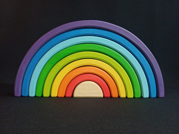 wooden rainbow puzzle
