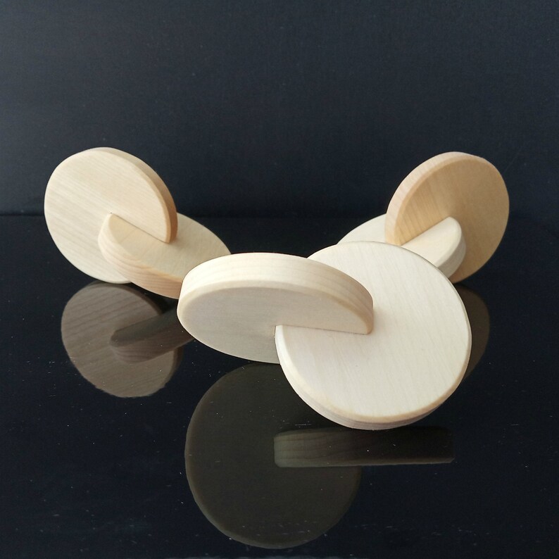 Montessori Interlocking Discs Double Wooden Disc Rolling | Etsy