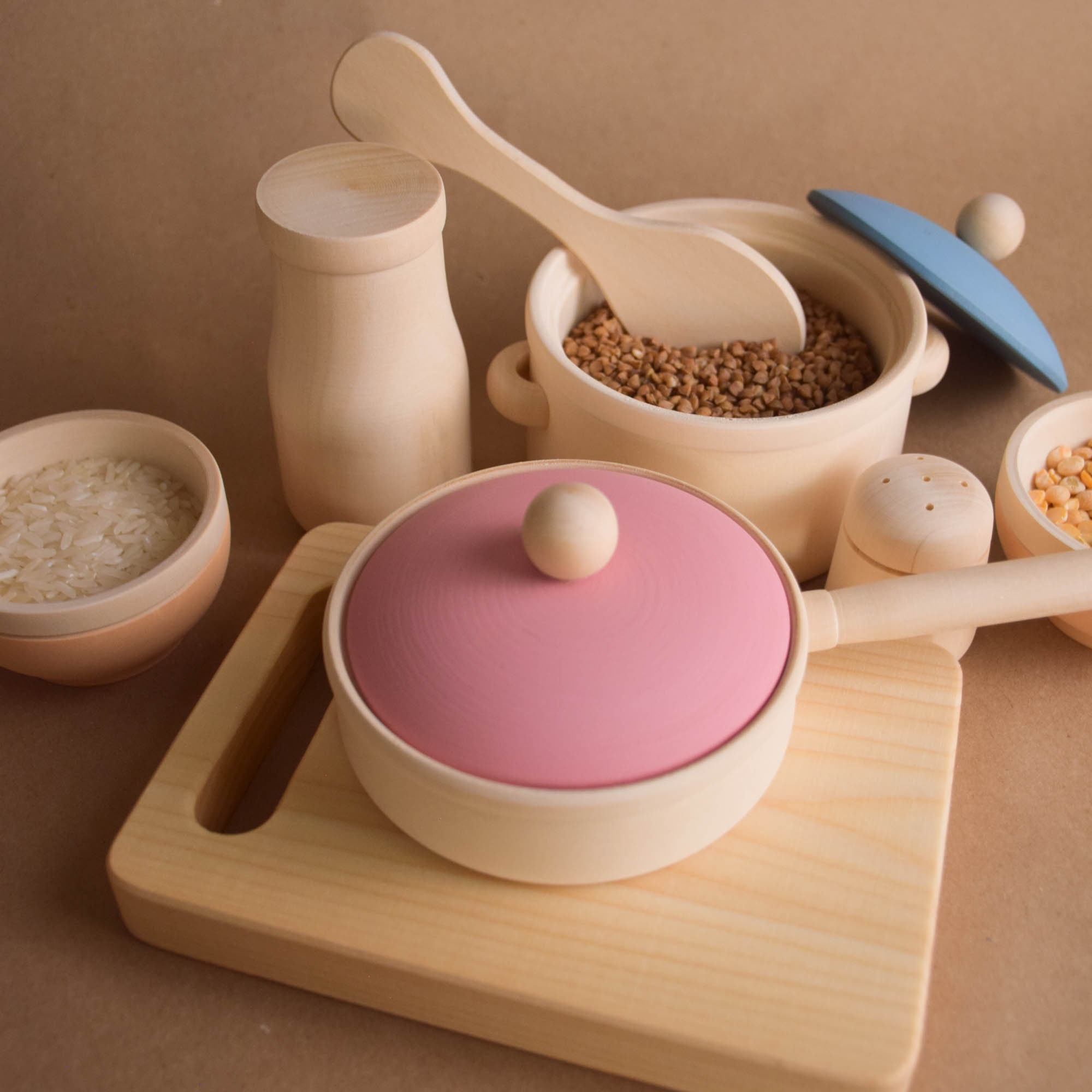 Toy Tableware Wooden Dishes for Kids Tableware Set Toy for Playing Montessori Play ...