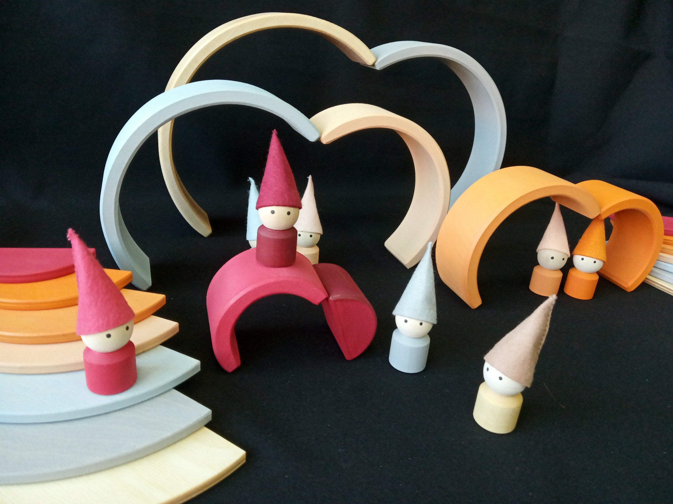 Wooden Neutral Rainbow Stacking Toy Set of 30 pcs. Rainbow Etsy
