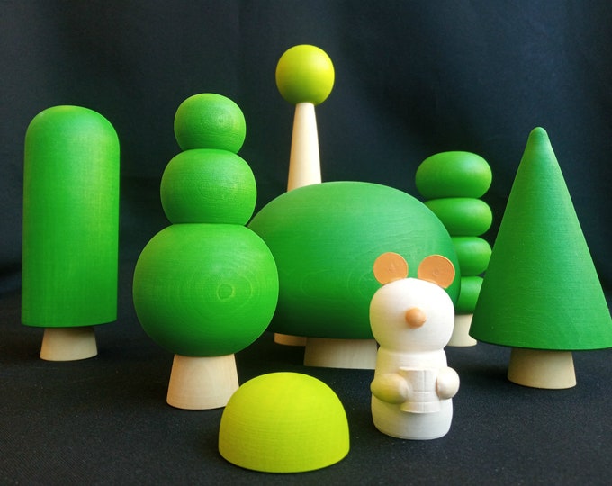 Wooden Tree Toy Set, Woodland Trees Playset, Nursery Decor, Home Decor ...