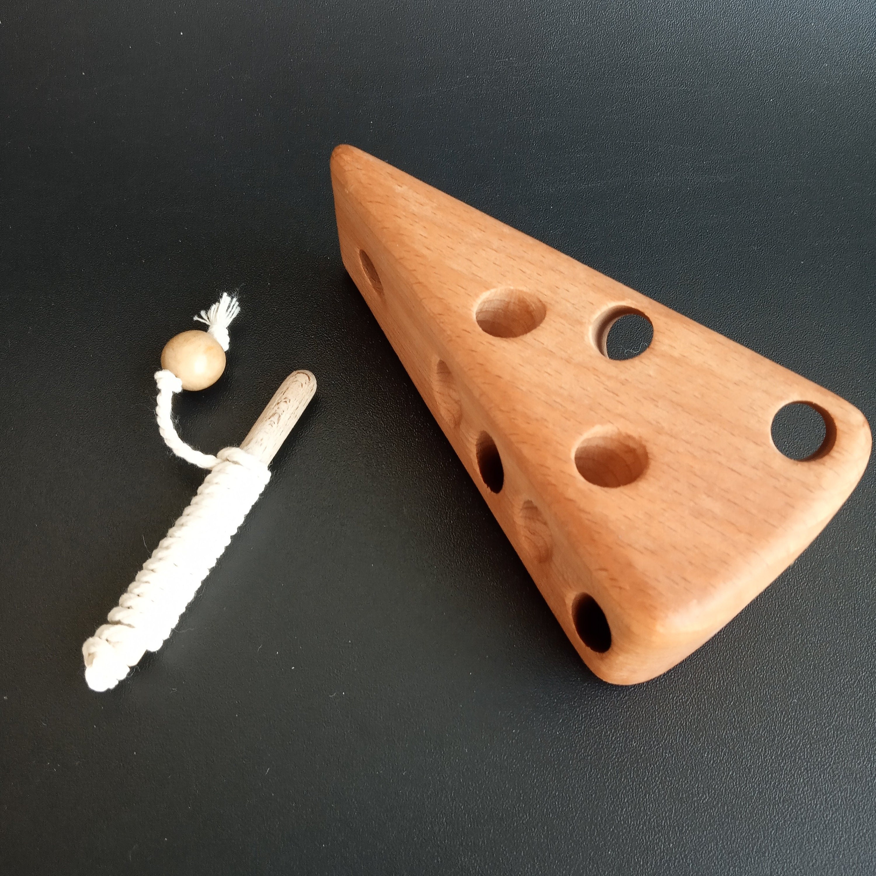 Wooden Lacing toy Cheese for toddler Baby Cheese Lacing Etsy