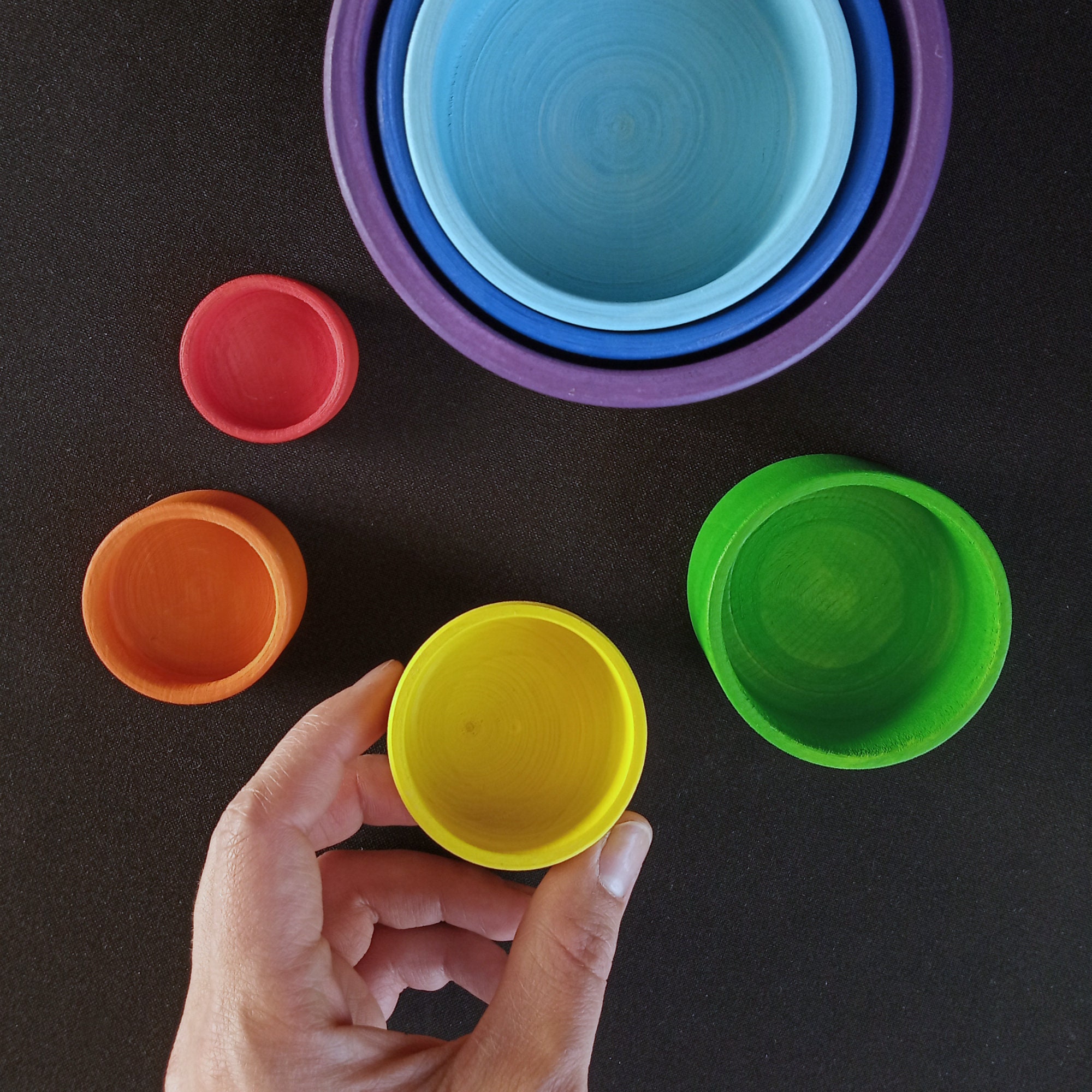 Coloured rainbow bowls Montessori and Waldorf color sorting Etsy