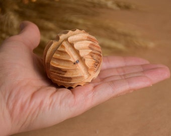 Wooden Juniper Riffled Ball Aroma Massage Tools Tactile Sensory Toy for Children Sujok Ball Naturing Relaxation Foot Body Massager Therapy