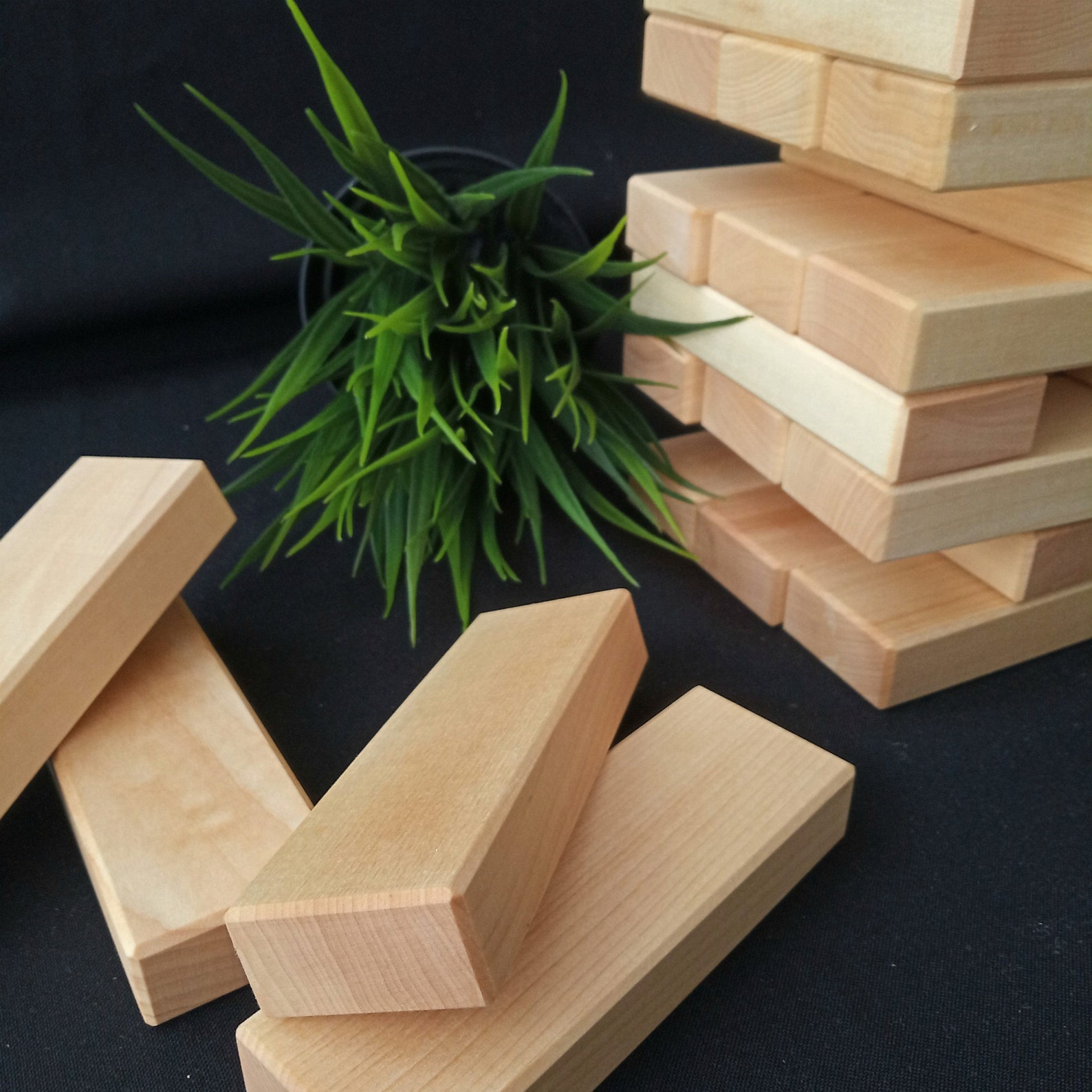 Wooden natural bricks for kids Stacking bricks Plain square | Etsy