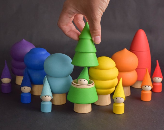 Wooden Tree Toy Set OPENING, Woodland Trees Playset, Nursery Decor