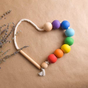 Wooden Lacing Toy Threading Beads Montessori Rainbow Game for Toddlers Learning Educational Materials 1st Birthday Gift for Boy Girl Kids
