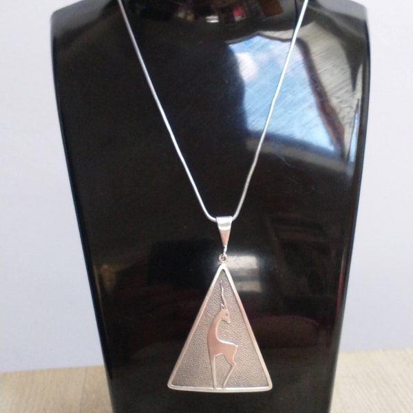 Aksel Holmsen, Norway Modernist Sterling Silver Pendant and Chain