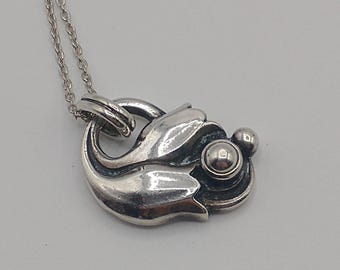 Georg Jensen Denmark Silver Necklace of the Year 95 Heritage