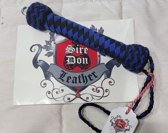 FACPH5086-03 Flogger Handle Paracord Braid - Black-ElecBlue