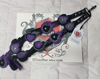 FACF6143-02 4 Suede Fire Tails - Black_Purple_Gray