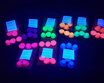 UVW7 - 7 Colors-UV/Neon Wax - Bag of 7 Mini Candy Cups Approx 2.5 oz - BDSM Wax Play