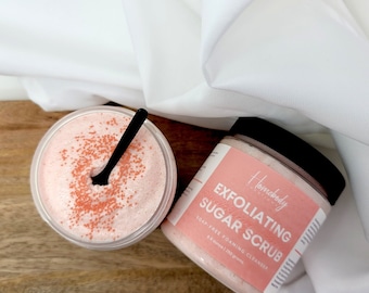 Sparkling Peach Whipped Sugar Scrub | Soap-Free Fruity Scented Exfoliating  Body Cleanser With Vitamin E Beads