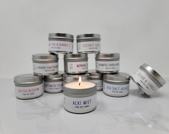 Bulk Mini Candle Party Favors | 2 Oz Tin Soy Candle Gifts for Weddings, Showers, Birthdays,  Special Events, & Corporate Workplace