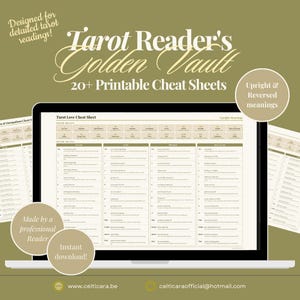 20 Printable Tarot Cheat Sheets Bundle | Upright and Reversed Meanings | Love (single, SP, ex), Career, Business, Keywords, Timing & Yes/No