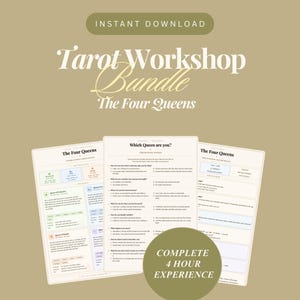 The Four Queens Tarot Workshop Bundle | Guided Meditation, Workbook & Tarot Course | Learn Court Cards | Digital Download | Printable PDF