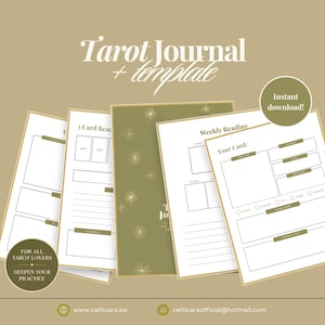 Tarot Journal Printable PDF | Editable Canva Template | Tarot Reading Journal | Digital Planner | Tarot Workbook | Instant Download