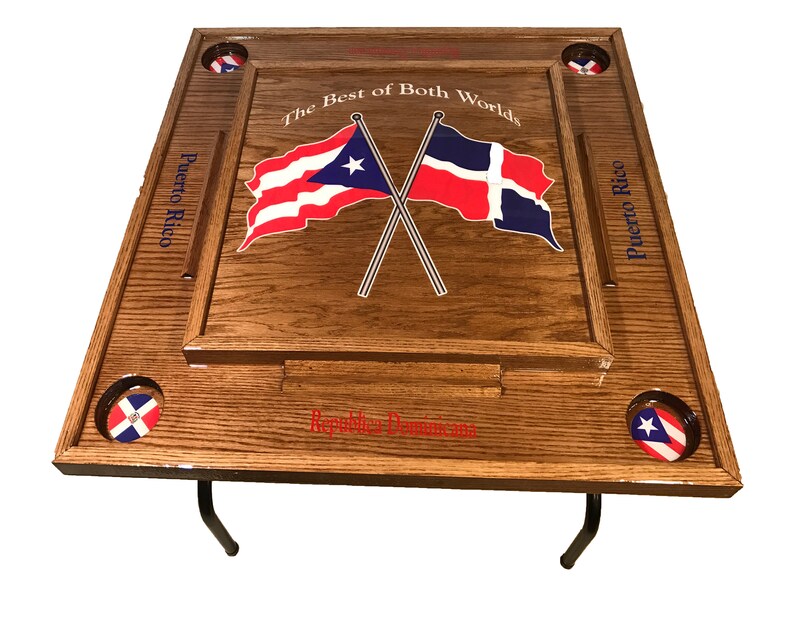 Puerto Rico & Dominican Republic Flag Domino Table Etsy