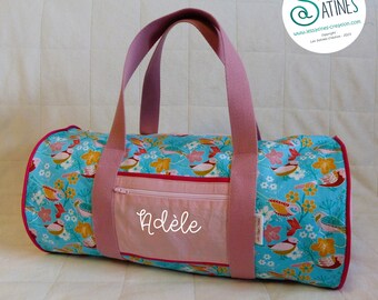 Birds children's duffel bag - customizable first name