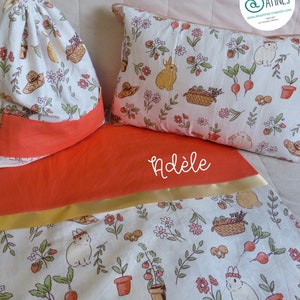 Kit rentrée Maternelle Sieste Lapins au jardin - personnalisable prénom