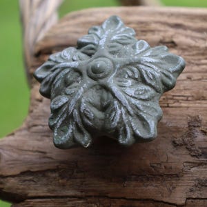 Grönt lövformat möbelhandtag - keramiskt möbelhandtag, shabby chic lantlig stil