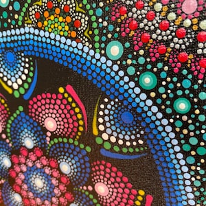 Toile de mandala peinte à la main