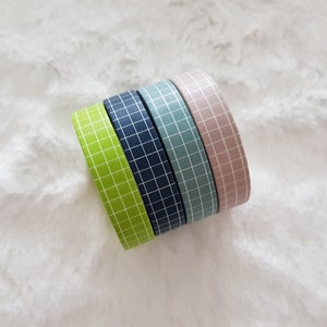 10mm Full rolls - Grid washi tape, Neutral washi tape, Basic washi tape, Bulletjournal supplies, Planner decoration, journal accessories