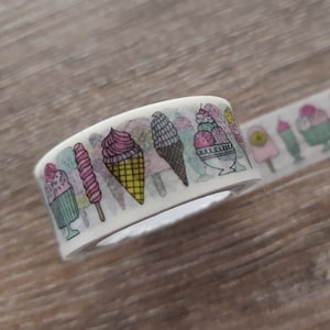 60cm / 24 "monster - Ice cream washi tape, Icecream masking tape, Zomer, Planner decoratie, Journal accessoires, Bullet journal, Scrapbook