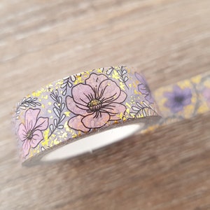 Volle Rolle - Blumen Washi tape, Frühling, Natur, Blumen Masking Tape, Foiled Washi, Planer Dekoration, Journal Zubehör, Scrapbook Zubehör