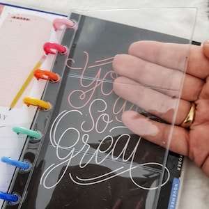 Poche Mini Happy Planner, 3 poches, Tableau de bord porte-cartes, Poche transparente pour cartes, Cartes de tâches, Carte de visite, Carte de crédit, PVC, Transparent