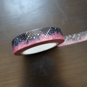 Volle Rolle - 10mm Nachthimmel Washi Tape, Galaxie, Sterne, Celestial, Foiled Washi, Masking Tape, Planer Dekoration, Bujo Zubehör, Journaling