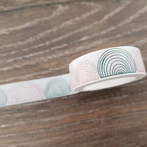 Amostra de 60 cm / 24" - Fita washi arco-íris, Fita washi abstrata, Fita adesiva, Decoração de planejador, Suprimentos para diário com marcadores, Caderno, Bujo