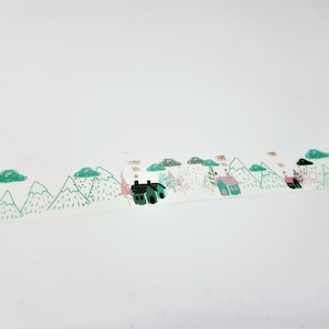 60cm / 24 "monster - Besneeuwde bergen washi tape, Winter, Sneeuw, Dorp, planner decoratie, Scrapbooking benodigdheden, Journal accessoires