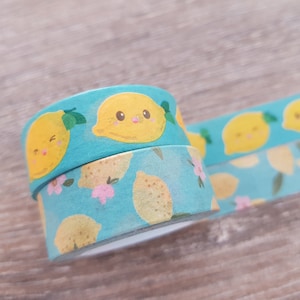 60cm / 24" Sample - Lemon Washi Tape, Sommer Masking Tape, Obst, Kawaii, Planer Dekoration, Bullet Journal Zubehör, Bujo Zubehör
