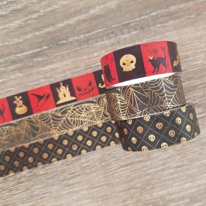60cm / 24" sample - Halloween washi tape, Skull, Spider web, Masking tape, Planner decoratie, Bullet journal accessoires, Bujo, Journal
