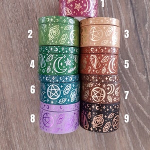 60cm / 24 "sample - Witchy vibes washi tape, Boho hemels, Lunar, Skinny, Foiled, Fox en Cactus washi, Planner decoratie, Journal, Bujo