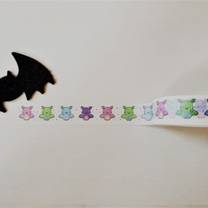 60cm / 24 "sample - Pastel vleermuizen washi tape, Halloween, Kawaii, Planner decoratie, Bullet journal supplies, Bujo accessoire, Drix Productions
