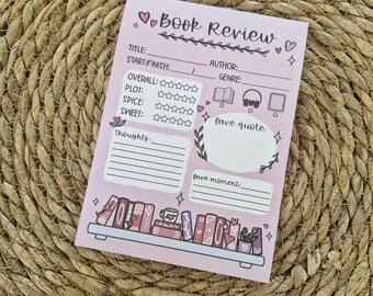 Buchbesprechung Notizblock: Lesetagebuch Briefpapier