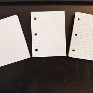 3 Optionen - Mini Planer nachfüllen, 3 Ringbuchpapier, Blanko Planereinlagen, Raster Notizpapier, Punkt Planerpapier, Gitterpapier, Papiereinlage
