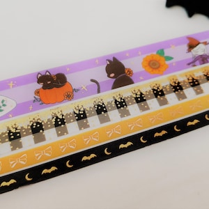 60cm / 24 "monster - Halloween washi tape, Zwarte kat, Heks, Verijdeld, De Sleutelbloem Hoek, Planner decoratie, Bullet journal benodigdheden, Bujo