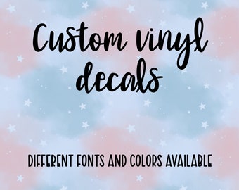 Custom vinyl decal, Name sticker, Kitchen storage label, Lunch box decal, Window sticker, Wedding decal, Pantry organization, Laptop sticker
