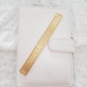 Righello in metallo dorato da 15 cm, Righello in ottone da 6", Materiali per bricolage, Strumento di misurazione, Ufficio, Scuola, Elementi essenziali per l'agenda, Diario, Bujo, Strumenti per il disegno