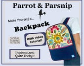 Backpack Sewing Pattern, PDF digital printable download.