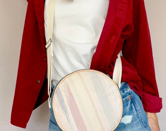 The Circle Bag. Created Using Vintage and Reclaimed Materials, Round Cross-body Bag, Circular Handbag, Shoulder Bag, Circle Purse, Round Bag