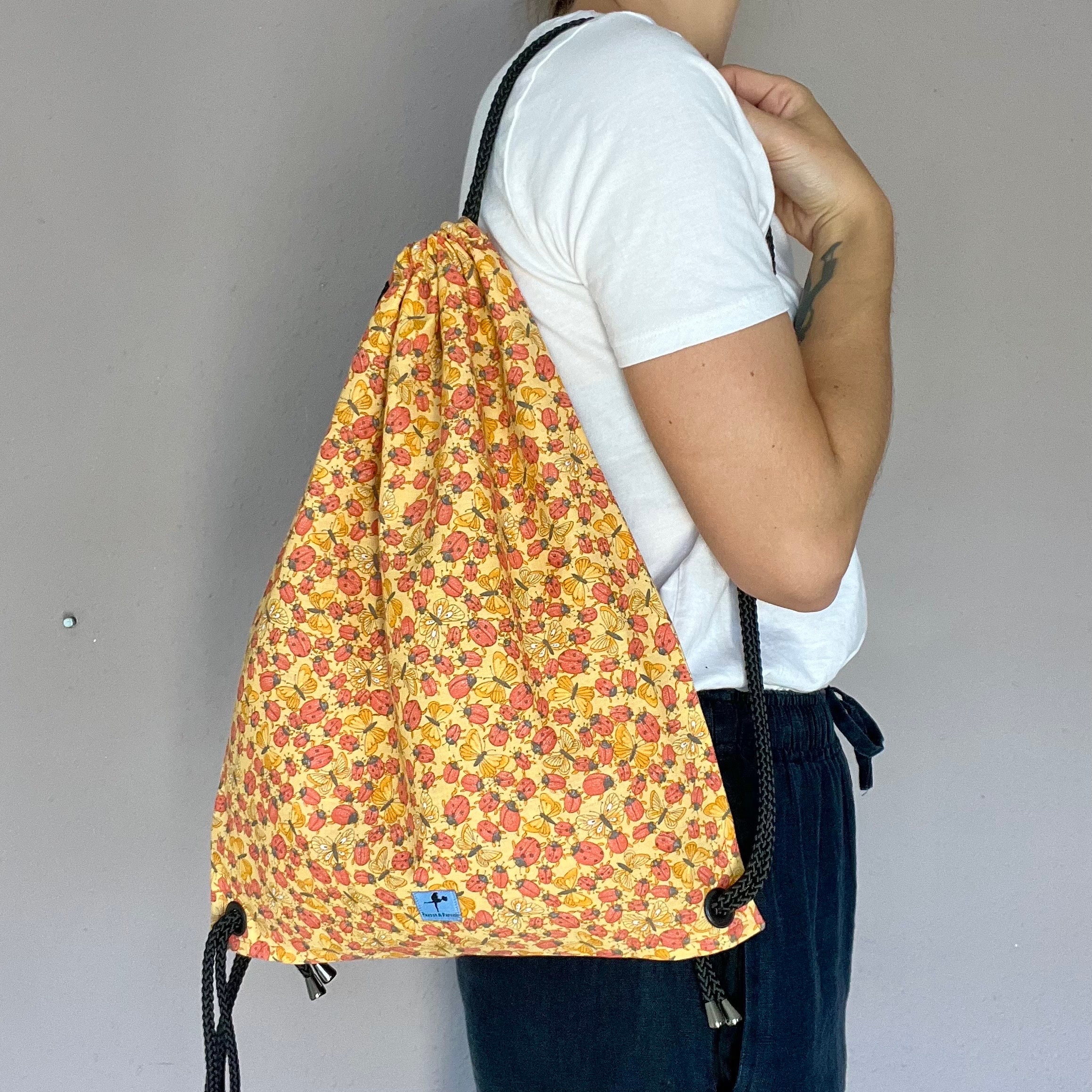 Drawstring Backpack, Made From Original Vintage Fabrics. - Etsy