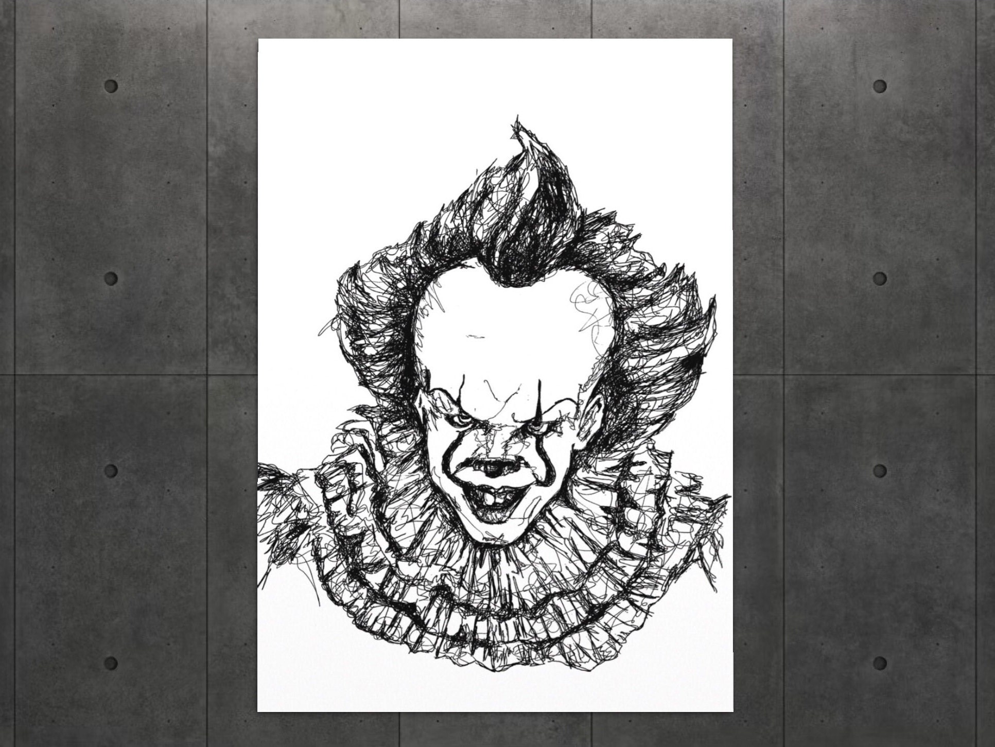 pennywise black and white