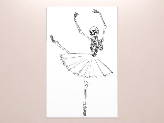 Ballet A4 Art Print / Black and White Gothic